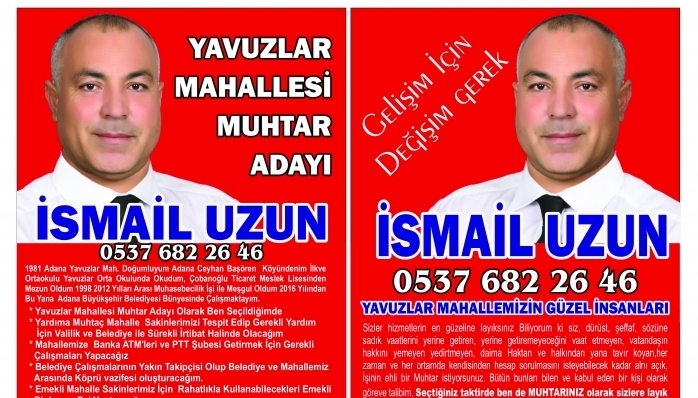 Yavuzlar mahallesi muhtar adayı İsmail Uzun, ev ev dolaşıp yapacağı hizmetleri anlatıyor