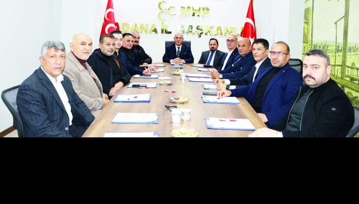 MHP Adana İl Başkanı Yusuf Kanlı, Büyükşehir Belediye Meclis Üyeleriyle bir araya gelerek kentin kronikleşen sorunlarını masaya yatırdı. 